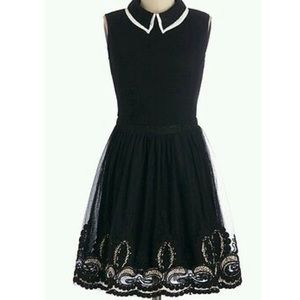 Mod Cloth black Peter Pan collar dress sz L